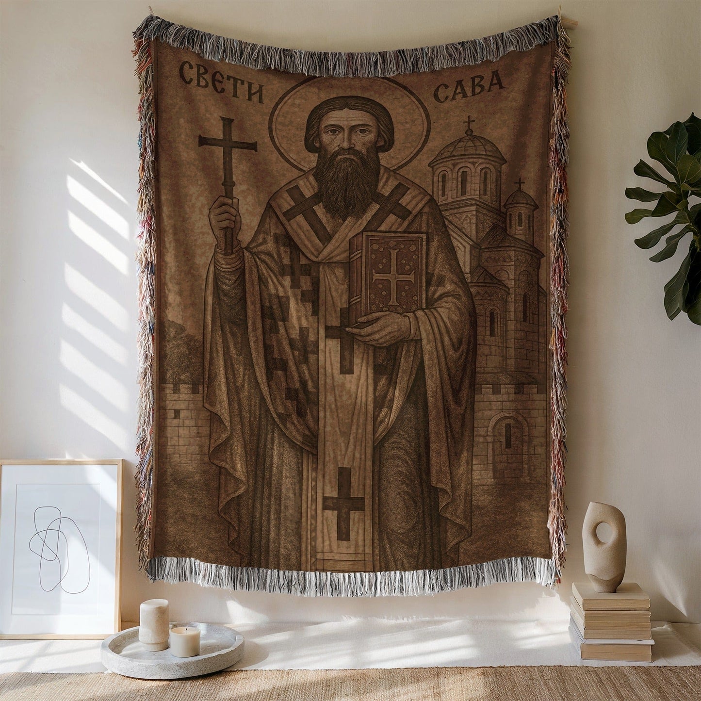 Saint Sava Tapestry Wall Hanging for Home Decor