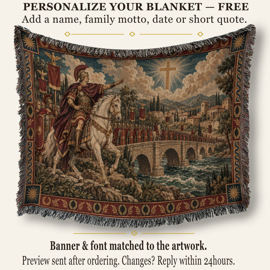 CalmNestStyle Constantine In Hoc Signo Vinces jacquard woven blanket