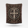 Blessed Saint Benedict Medal Woven Blanket