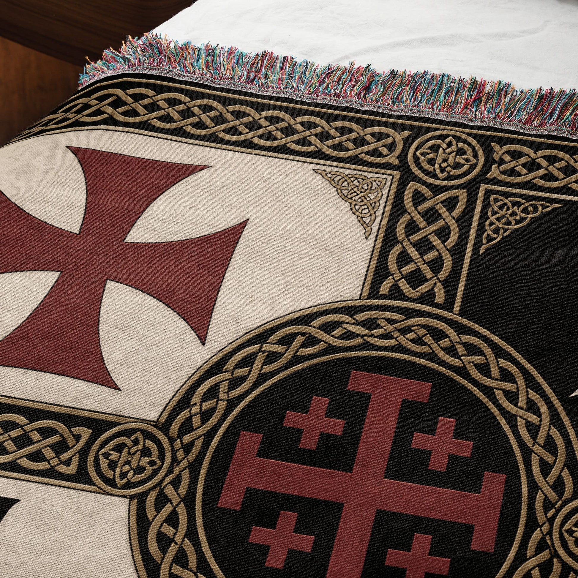 MyDesigns Medieval Tapestry Blanket – Calatrava & Crusader Orders Woven Throw jacquard woven blanket