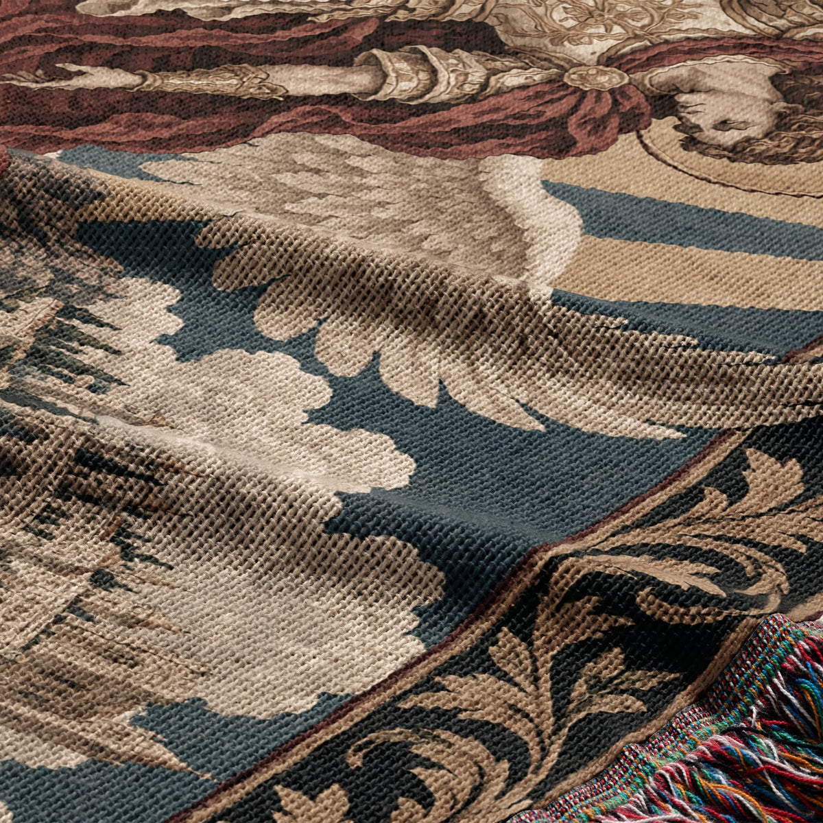 CalmNestStyle Saint Michael Defeats the Dragon jacquard woven blanket