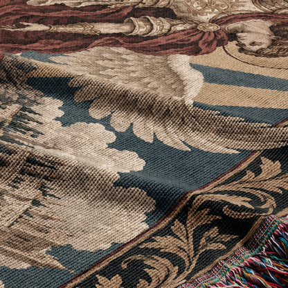 CalmNestStyle Saint Michael Defeats the Dragon jacquard woven blanket
