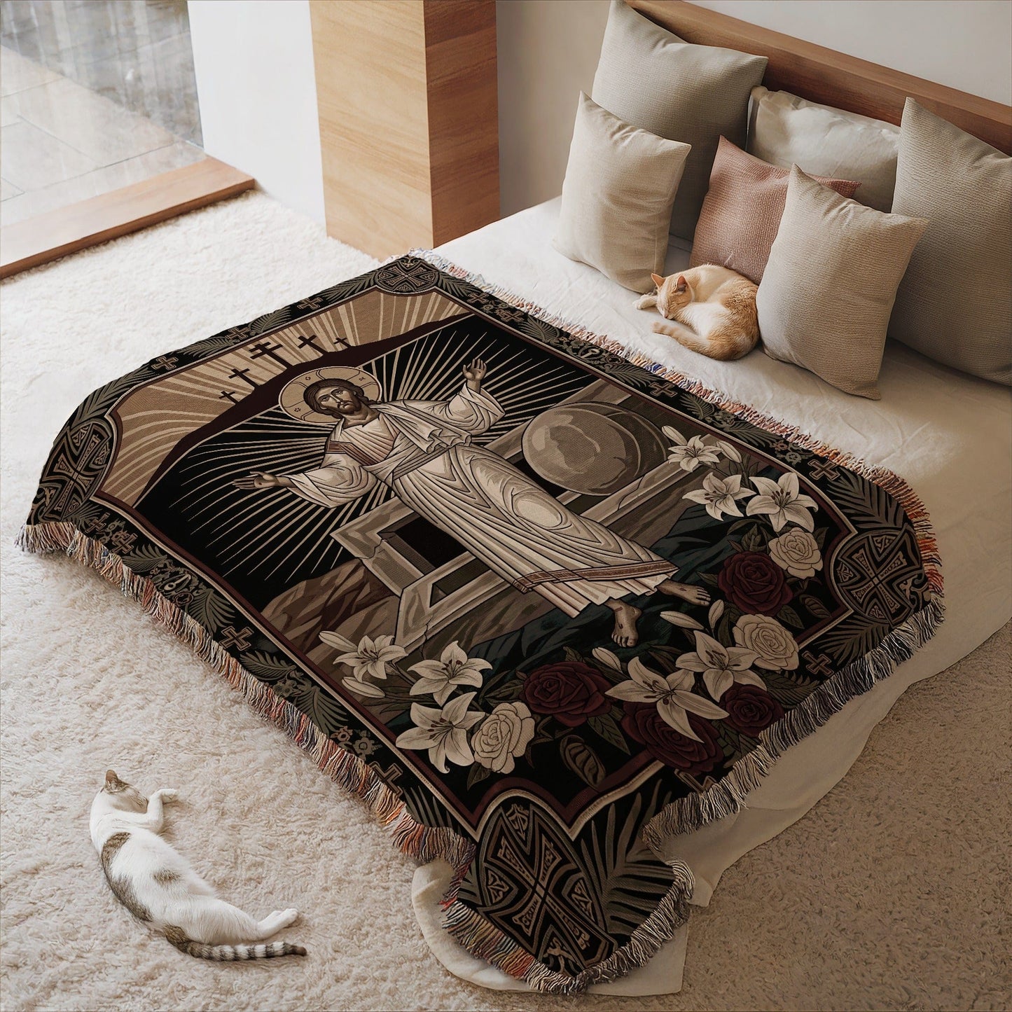 Jesus Christ Resurrection Design Spiritual Blanket