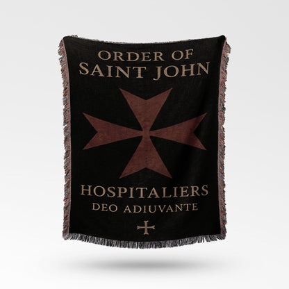 CalmNestStyle Order of Saint John Deo Adiuvante Hospitallers Dark Woven Blanket jacquard woven blanket