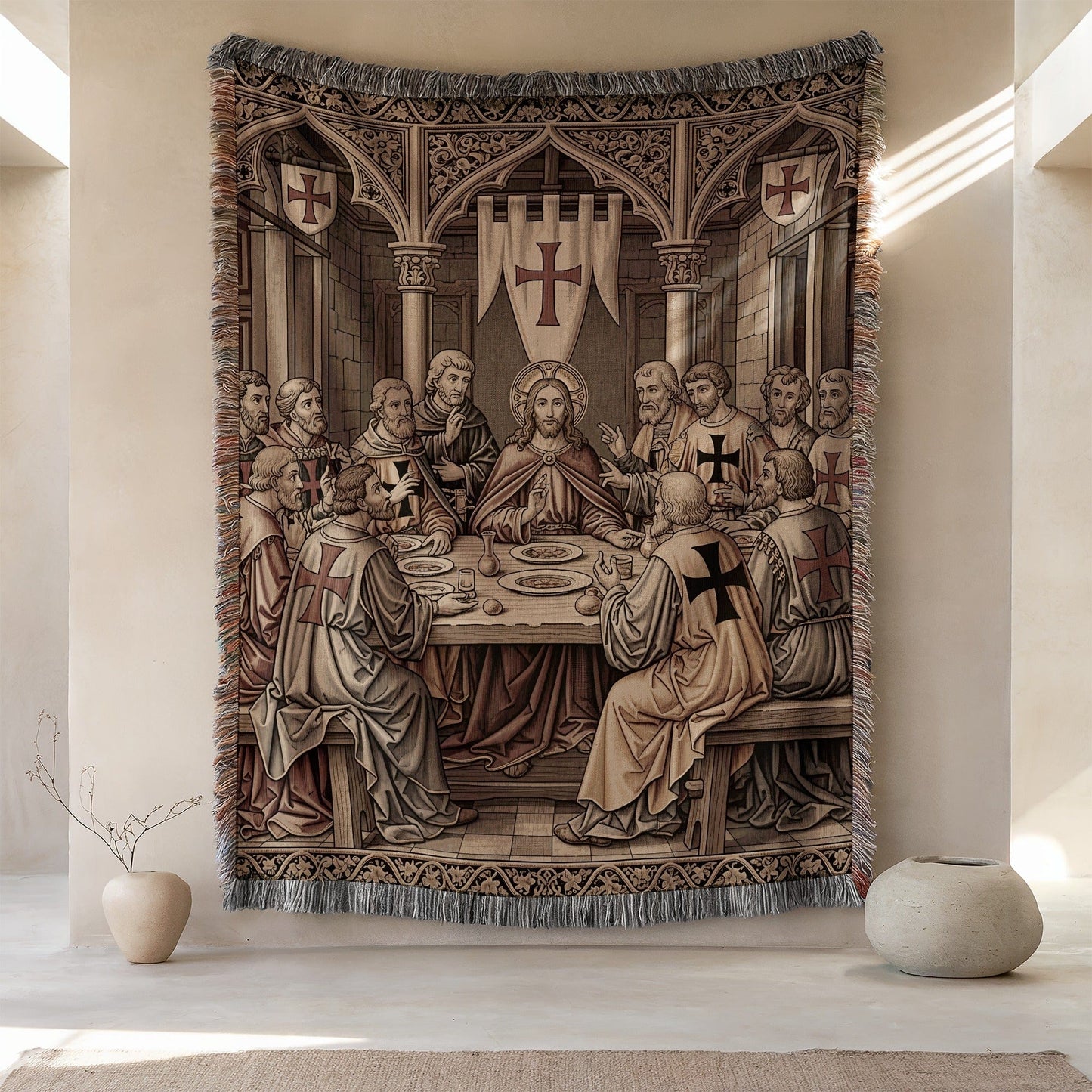 Last Supper Art Wall Hanging Medieval Design Tapestry
