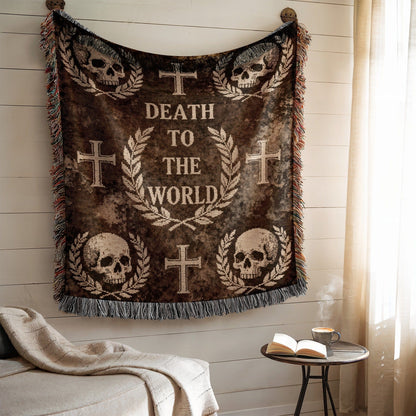 Death to the World Skull and Cross Blanket product