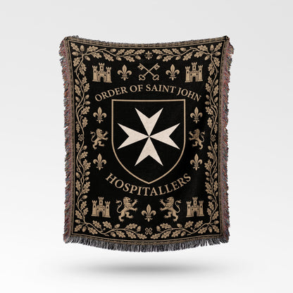 CalmNestStyle Order of Saint John Hospitallers Fleur-de-Lis Woven Blanket jacquard woven blanket