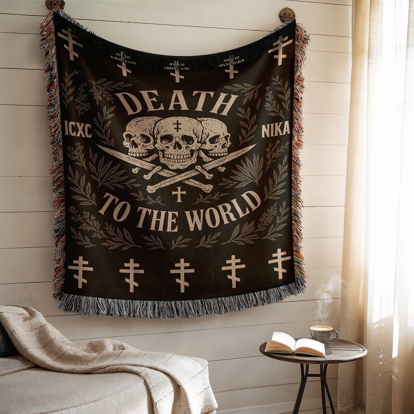 Death to the World Woven Blanket Tapestry Decor
