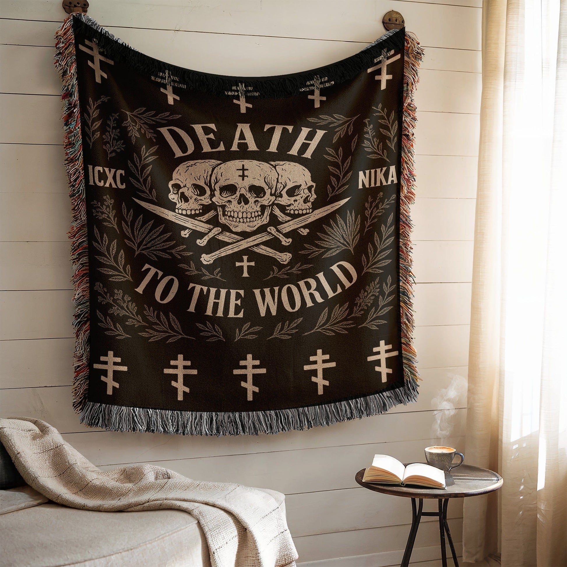 Death to the World Woven Blanket Tapestry Decor
