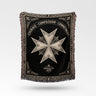 Courage Compassion Commitment Ornamental Cross Woven Blanket