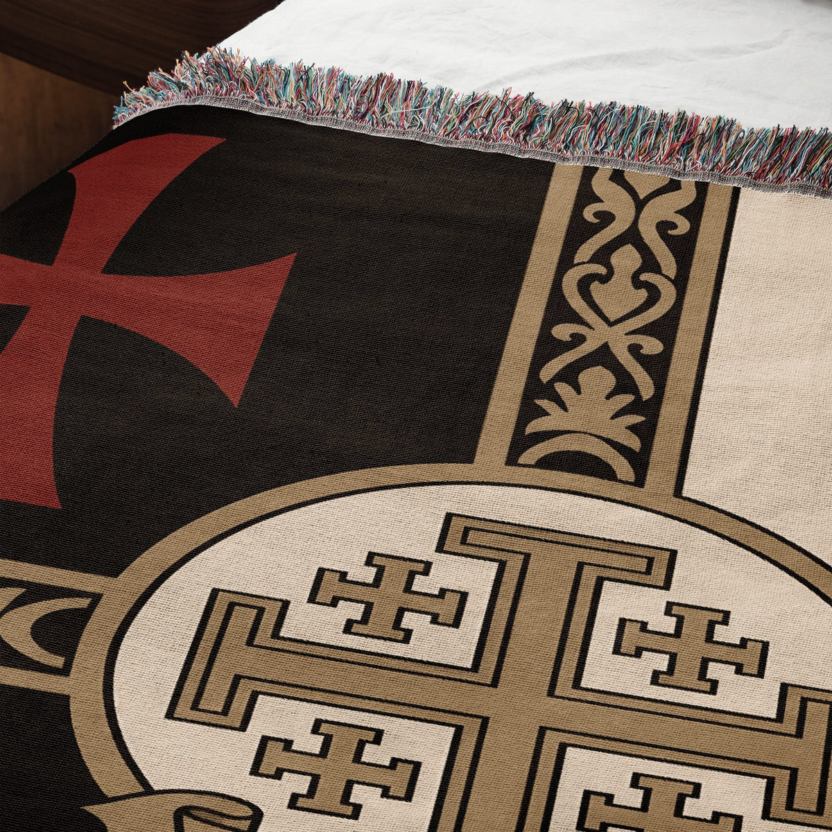 MyDesigns Ancient Orders I Deus Vult Night jacquard woven blanket