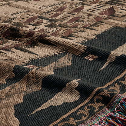 CalmNestStyle Crusader Harbor Siege I Fleet in the Bay jacquard woven blanket