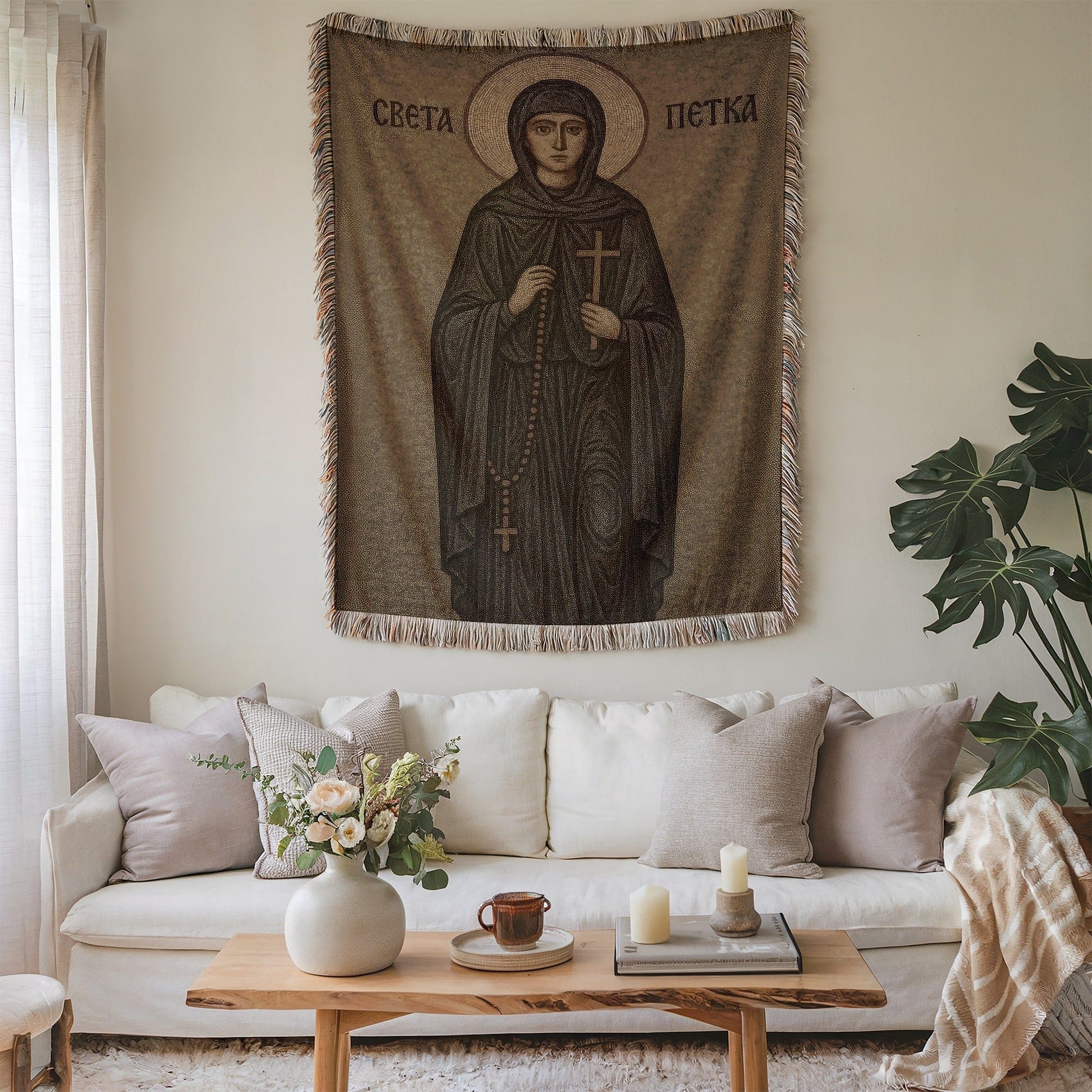 Sveta Petka wall hanging intricate religious decor