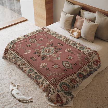 Decorative Floral Patterned Bed Throw Blanket