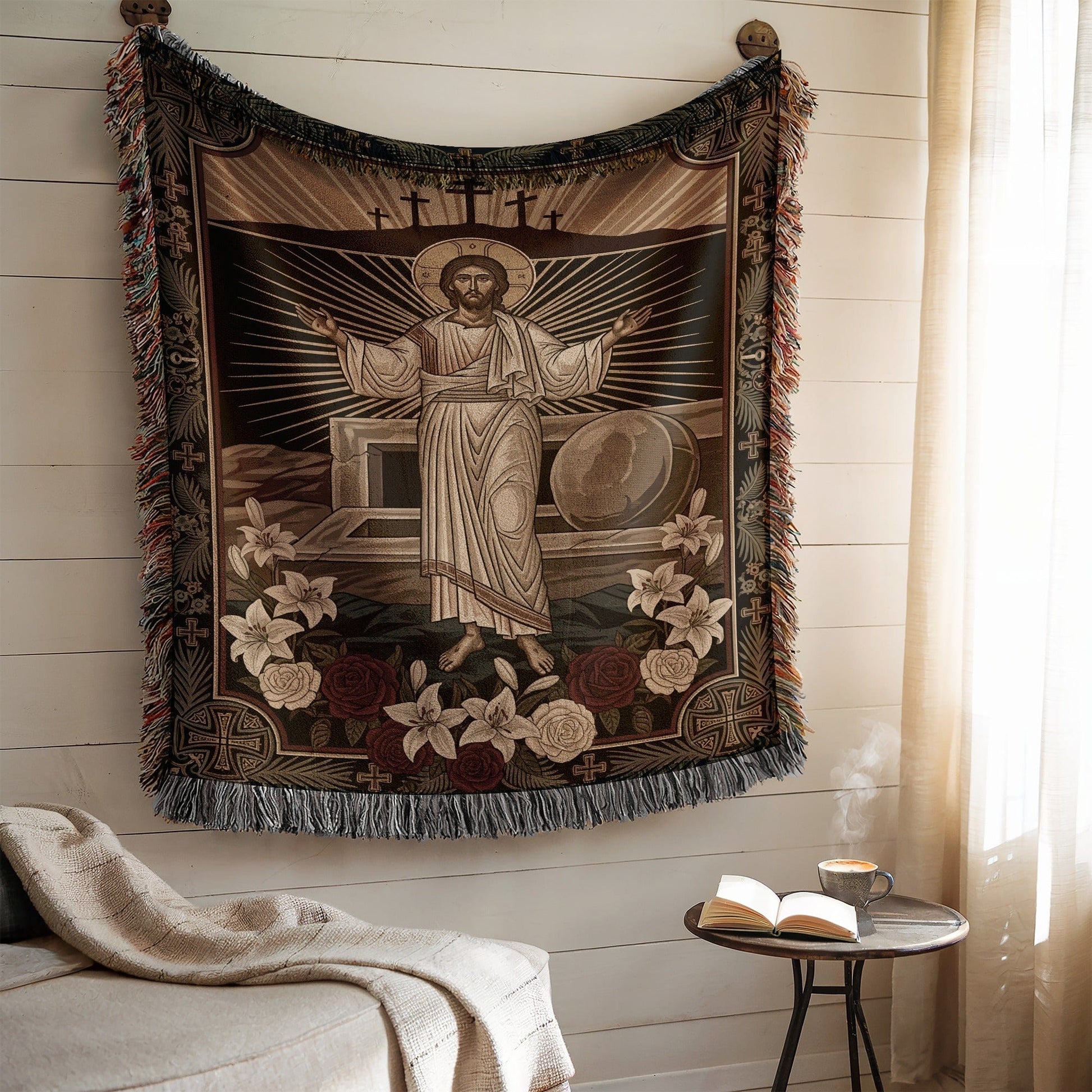 Jesus Christ Resurrection Tapestry Wall Art Decor