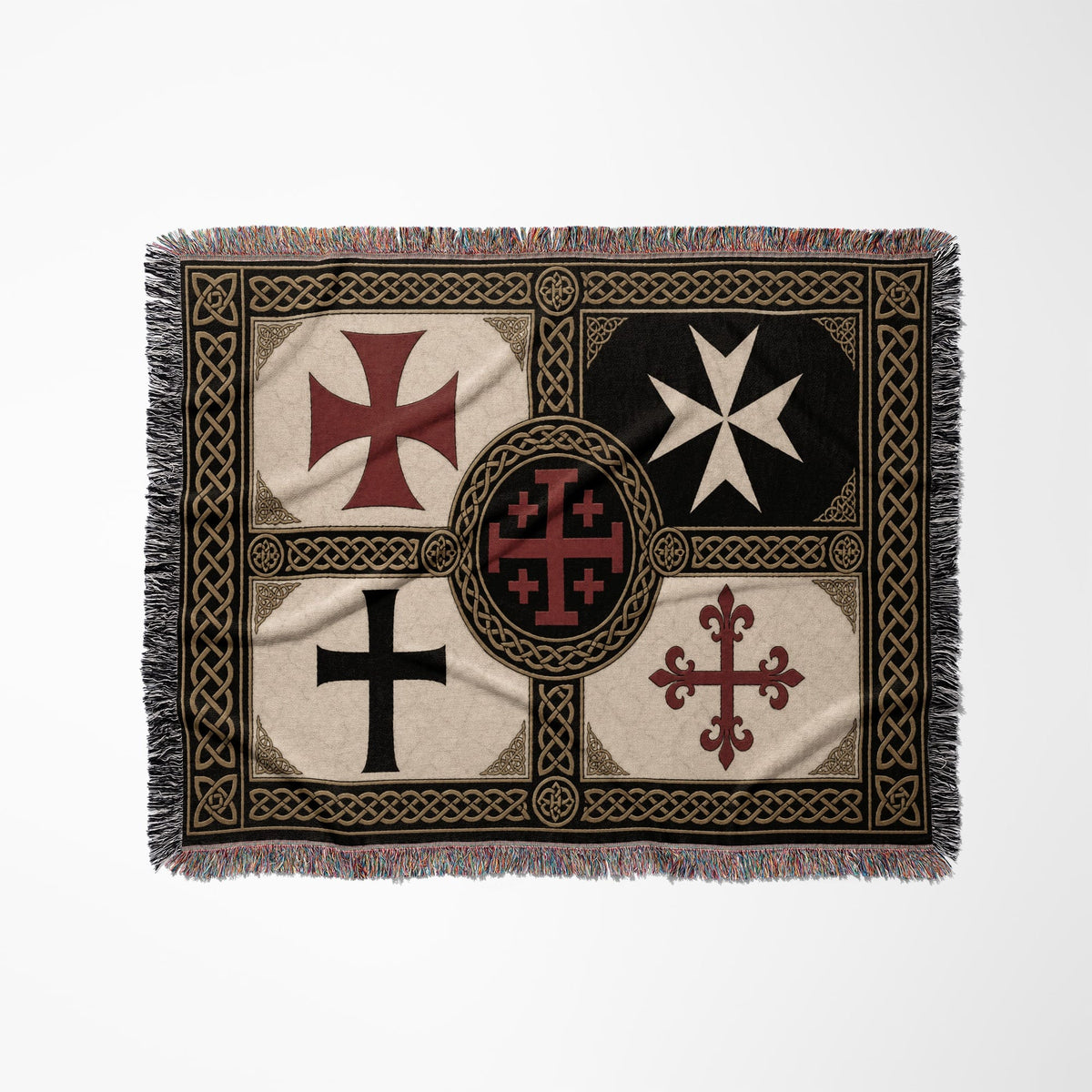 MyDesigns Medieval Tapestry Blanket – Calatrava & Crusader Orders Woven Throw jacquard woven blanket