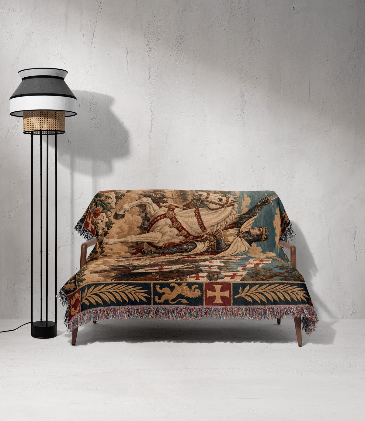 CalmNestStyle Baldwin IV at Montgisard jacquard woven blanket
