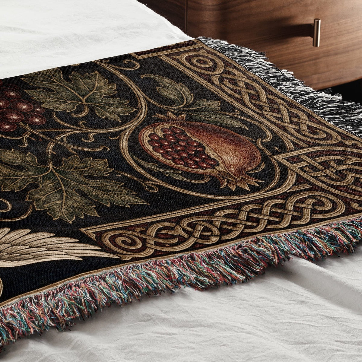 CalmNestStyle Cross of the True Vine jacquard woven blanket