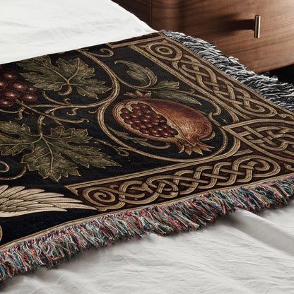 CalmNestStyle Cross of the True Vine jacquard woven blanket