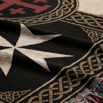 MyDesigns Medieval Tapestry Blanket – Calatrava & Crusader Orders Woven Throw jacquard woven blanket