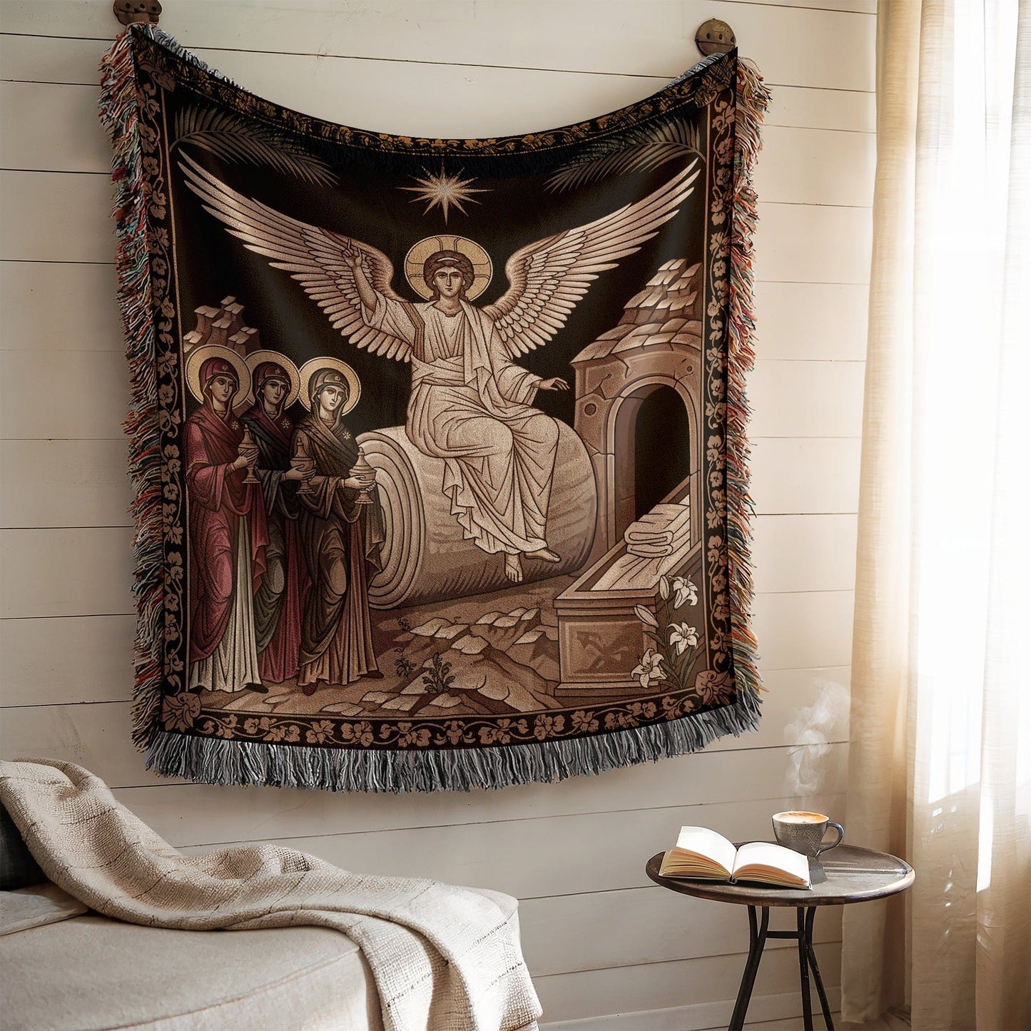 Angelic and Religious Scene Decorative Wall Art Tapestry