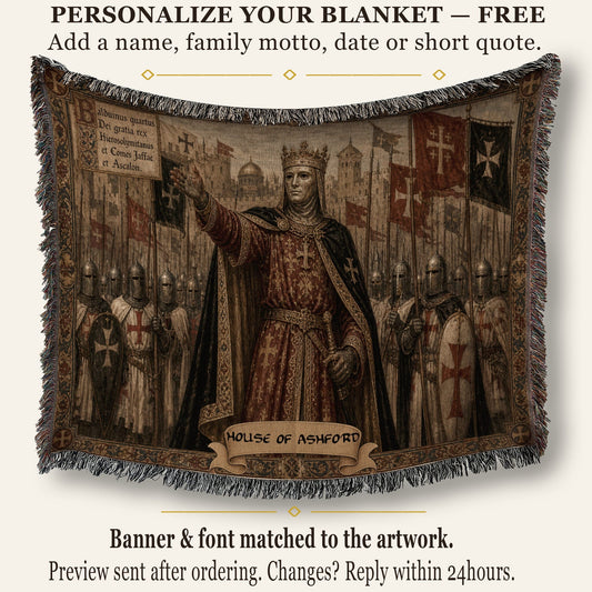 CalmNestStyle Baldwin IV Rex Hierosolymitanus jacquard woven blanket