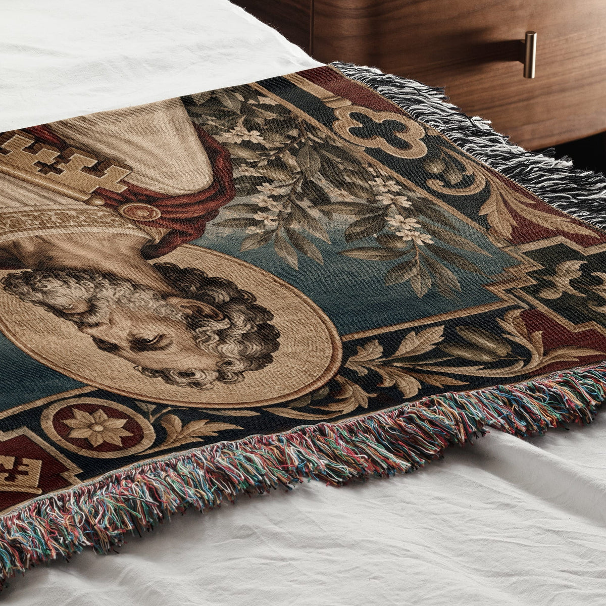 CalmNestStyle Saint Peter Prince of the Apostles jacquard woven blanket