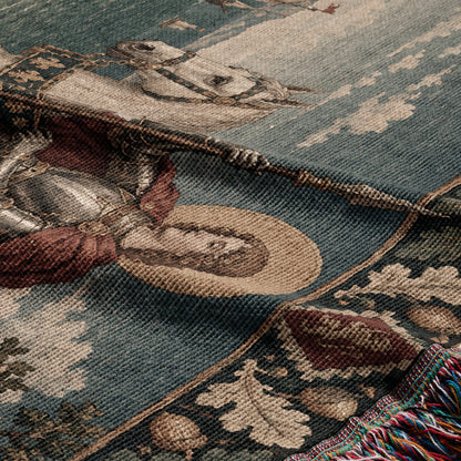 CalmNestStyle Saint George Guardian at Dawn jacquard woven blanket