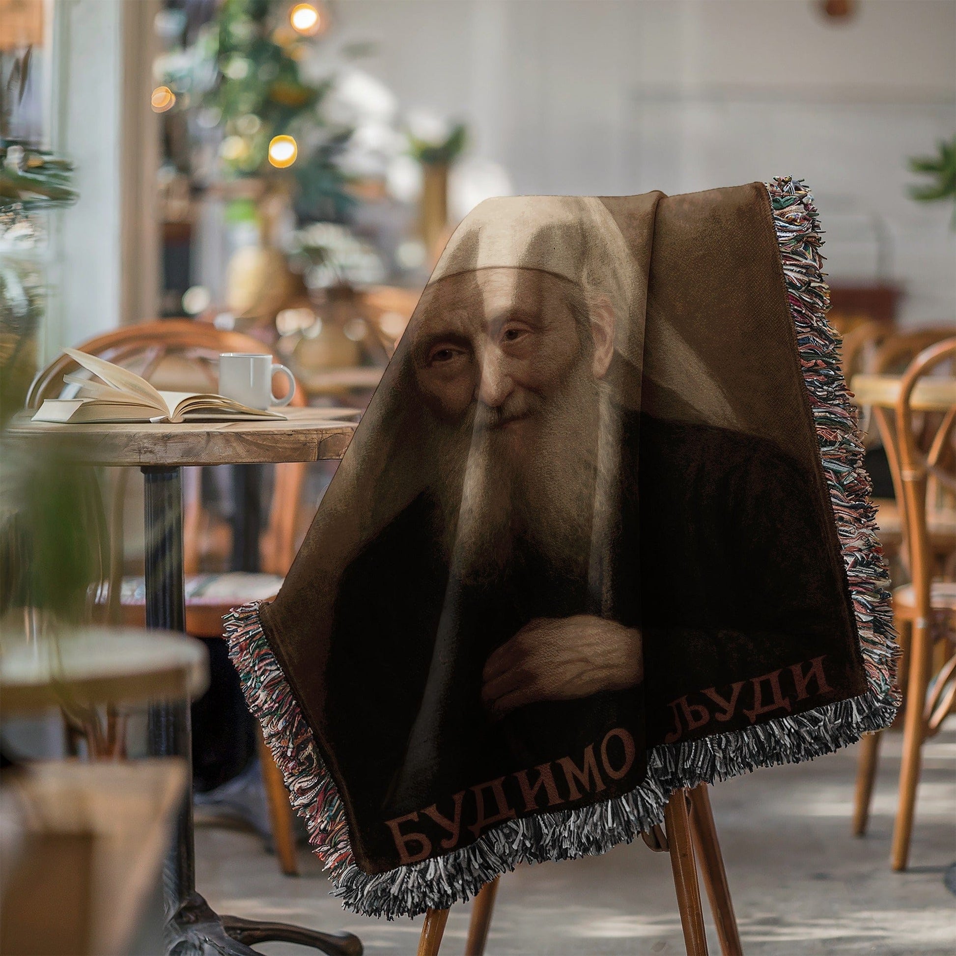 Cozy Home Accent with Bearded Man Image Blanket