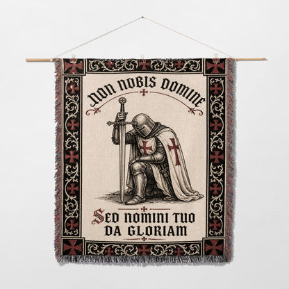 CalmNestStyle Non Nobis Domine Templar Knight Woven Blanket jacquard woven blanket