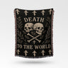 Death To The World Skull And Crossbones Graphic Woven Blanket