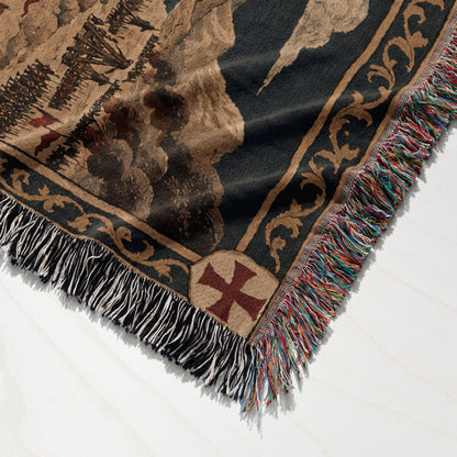 CalmNestStyle Crusader Harbor Siege I Fleet in the Bay jacquard woven blanket