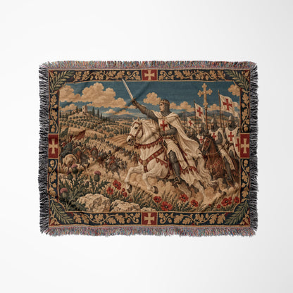 CalmNestStyle Baldwin IV Leading the Charge jacquard woven blanket