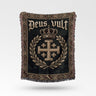 Crowned Jerusalem Cross Deus Vult Blanket