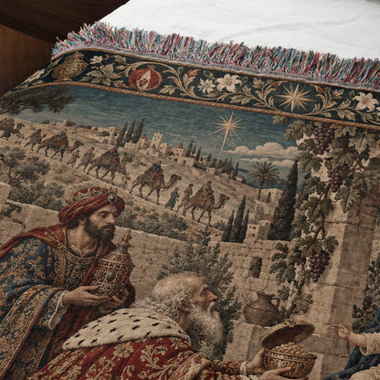 CalmNestStyle The Three Kings jacquard woven blanket