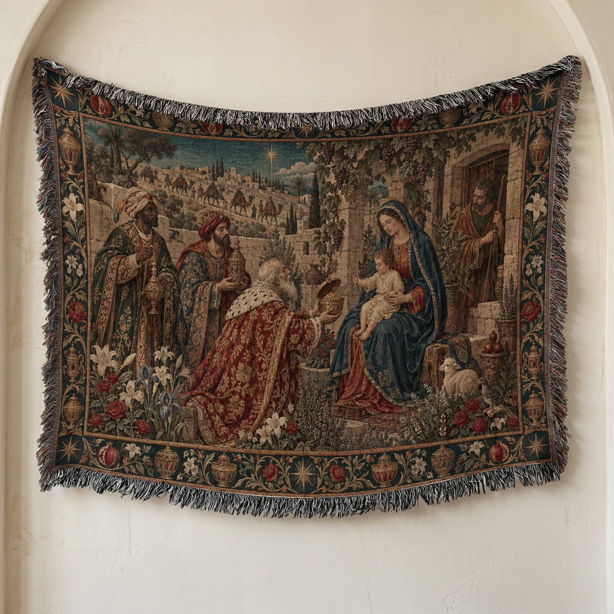 CalmNestStyle The Three Kings jacquard woven blanket