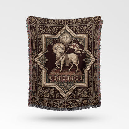 CalmNestStyle Agnus Dei Sacred Art Woven Blanket jacquard woven blanket