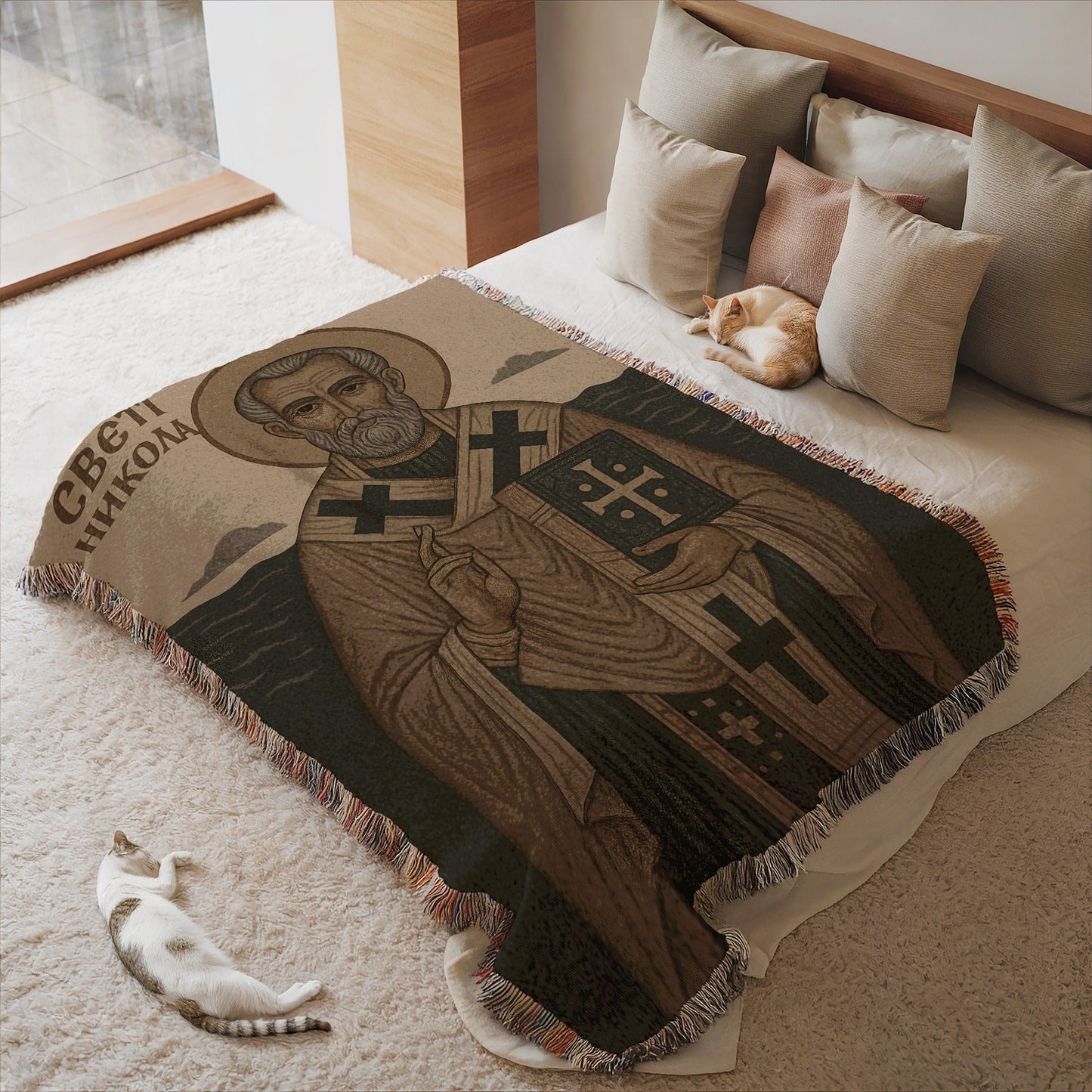 Religious Saint Image Keepsake Blanket