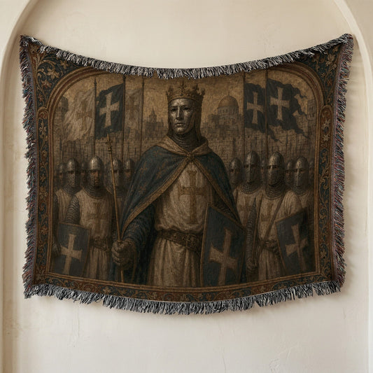 CalmNestStyle Baldwin IV Before His Knights jacquard woven blanket