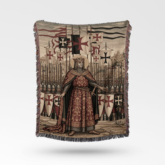 CalmNestStyle Baldwin IV Jerusalem Crusaders Medieval Art Baldwin IV Woven Blanket jacquard woven blanket