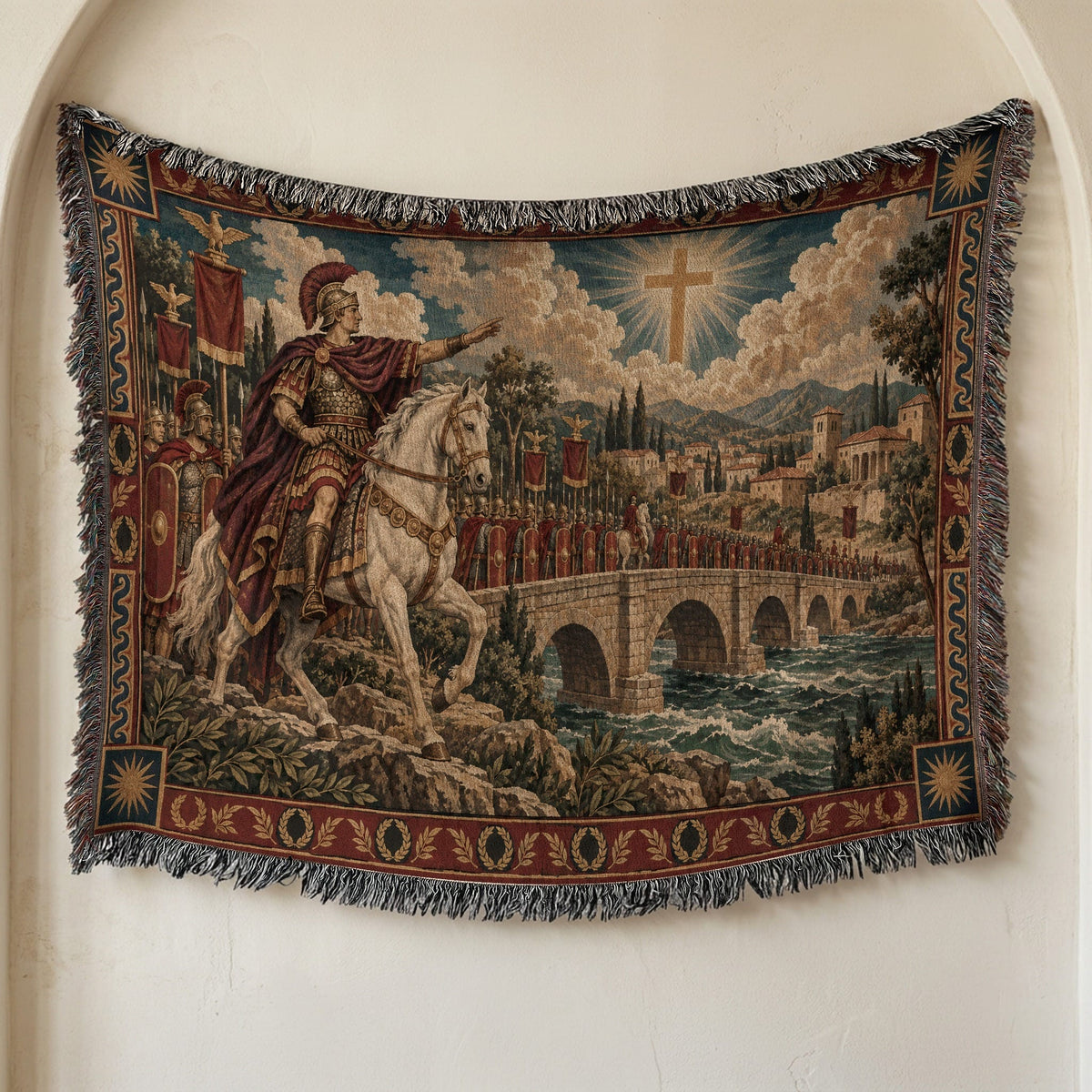 CalmNestStyle Constantine In Hoc Signo Vinces jacquard woven blanket