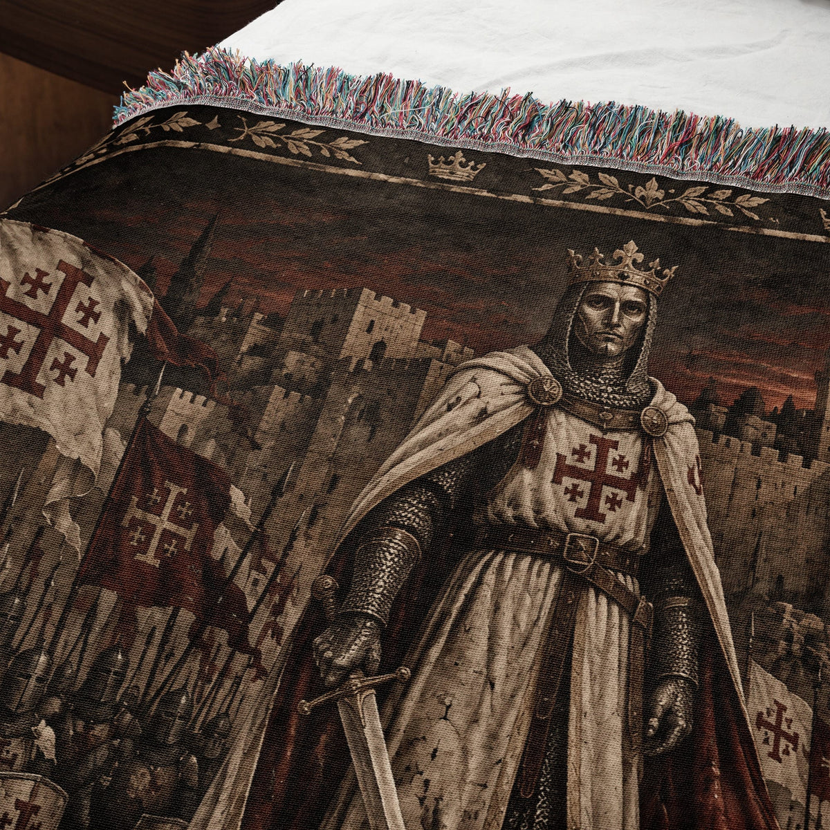 MyDesigns Baldwin IV I King of Jerusalem at Sunset jacquard woven blanket