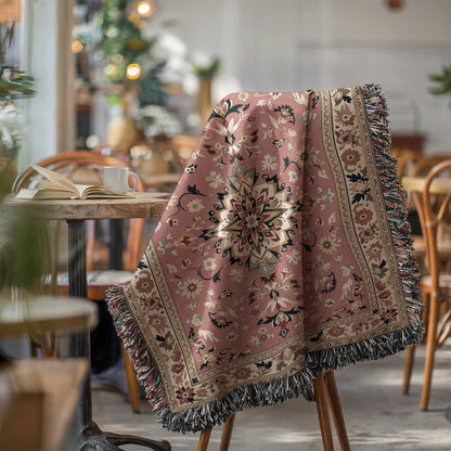 Elegant Pink Patterned Decorative Blanket