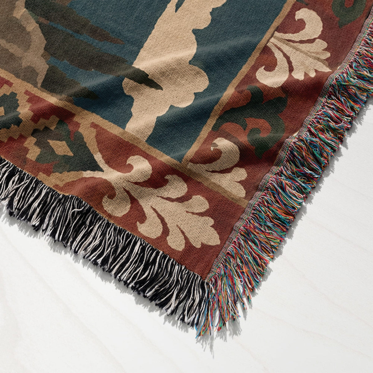 CalmNestStyle Saint George Folk Art Dragon Slayer jacquard woven blanket