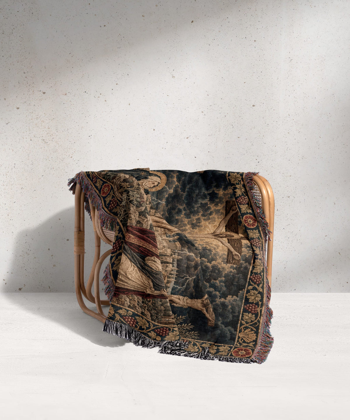 CalmNestStyle Golgotha Crucifixion Scene jacquard woven blanket