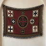 Medieval Tapestry Blanket – Jerusalem Cross Heraldic Medallion Woven Throw