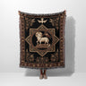 Sacred Agnus Dei Religious Art Gold Detailing Woven Blanket