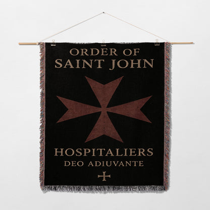 CalmNestStyle Order of Saint John Deo Adiuvante Hospitallers Dark Woven Blanket jacquard woven blanket