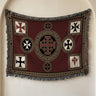Medieval Blanket – Crusader Orders Medallion Woven Throw, Jerusalem Cross