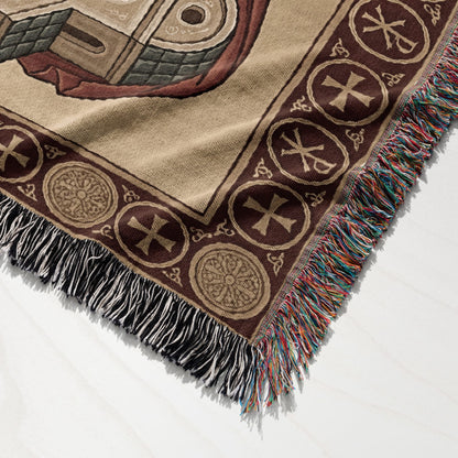 MyDesigns Orthodox Communion Horizontal Tapestry - Byzantine Altar Icon jacquard woven blanket